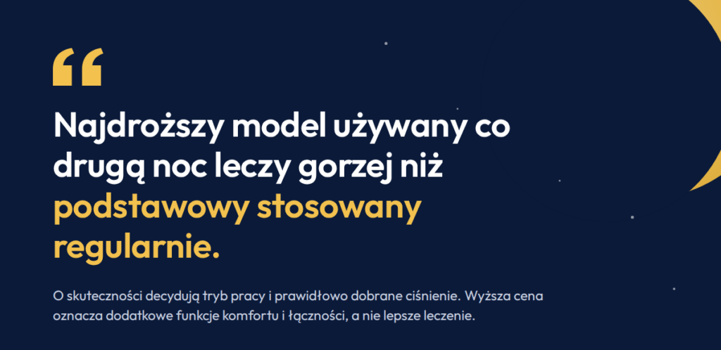 Droższy aparat CPAP nie leczy skuteczniej niż podstawowy używany regularnie